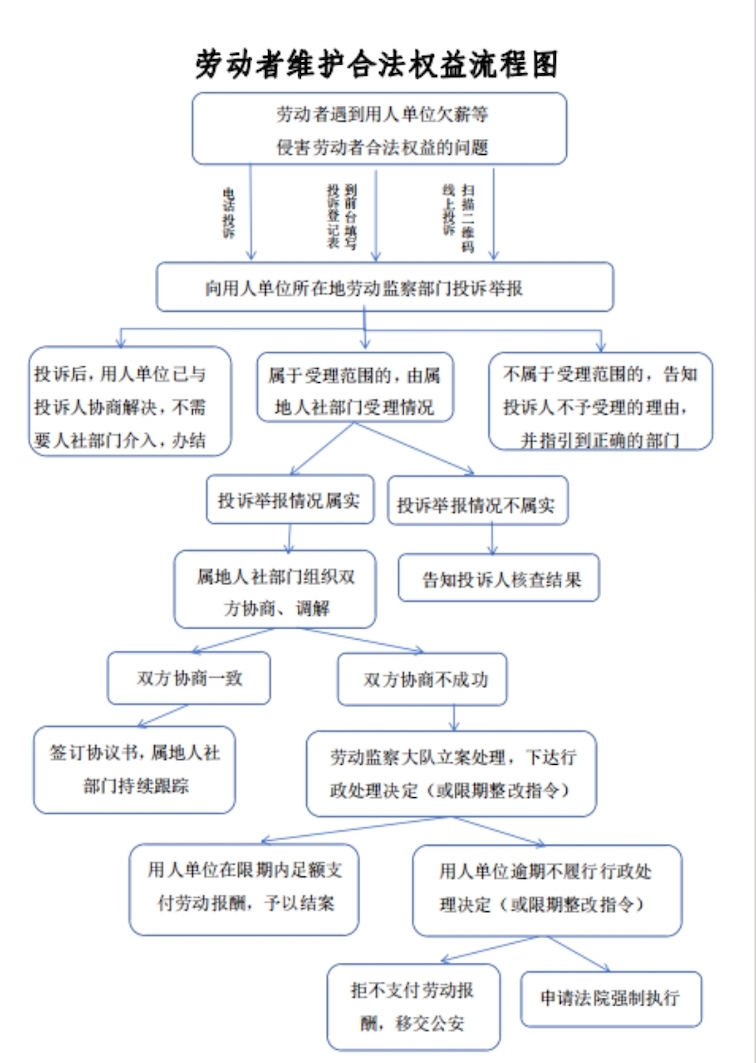 勞動者維護合法權(quán)益流程圖